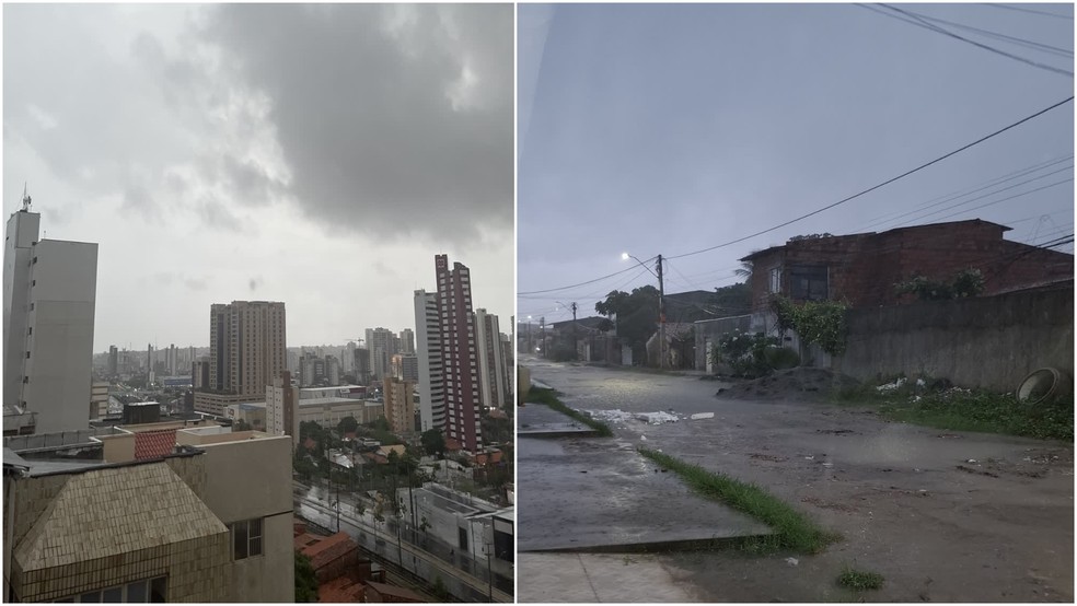 Chuva registrada em pontos de Fortaleza e Caucaia na manhã desta quarta-feira (18) — Foto: Reprodução