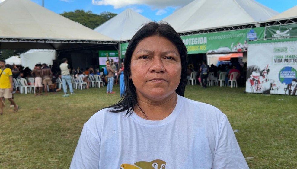 Jacirene Guajajara, coordenadora de lideranças do território Arariboia — Foto: Rafael Cardoso/g1 Maranhão
