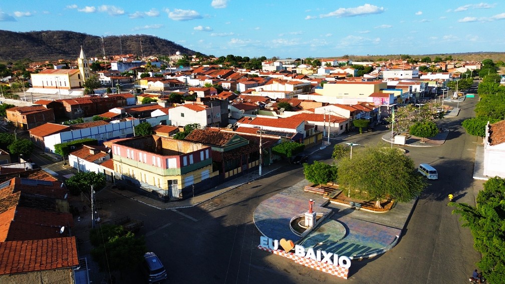 Com quase 6 mil habitantes, Baixio tem um clima tropical quente semiárido, caracterizado por temperaturas mais altas durante boa parte do ano ano e chuvas irregulares. — Foto: Divulgação/Prefeitura de Baixio