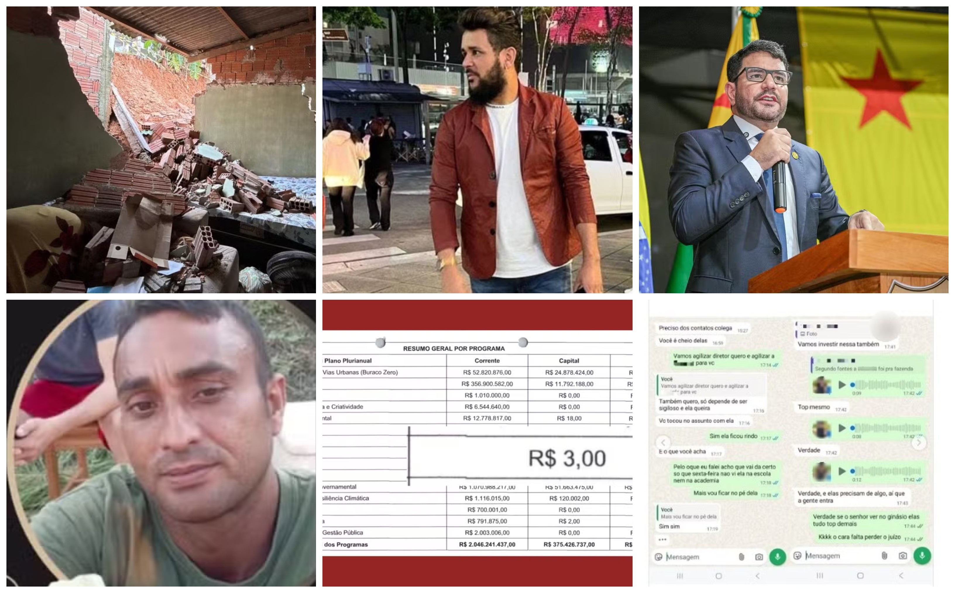 Você viu? Parede desaba e atinge homem durante chuva, julgamento de Gladson Camelí, orçamento de R$ 3 e mais