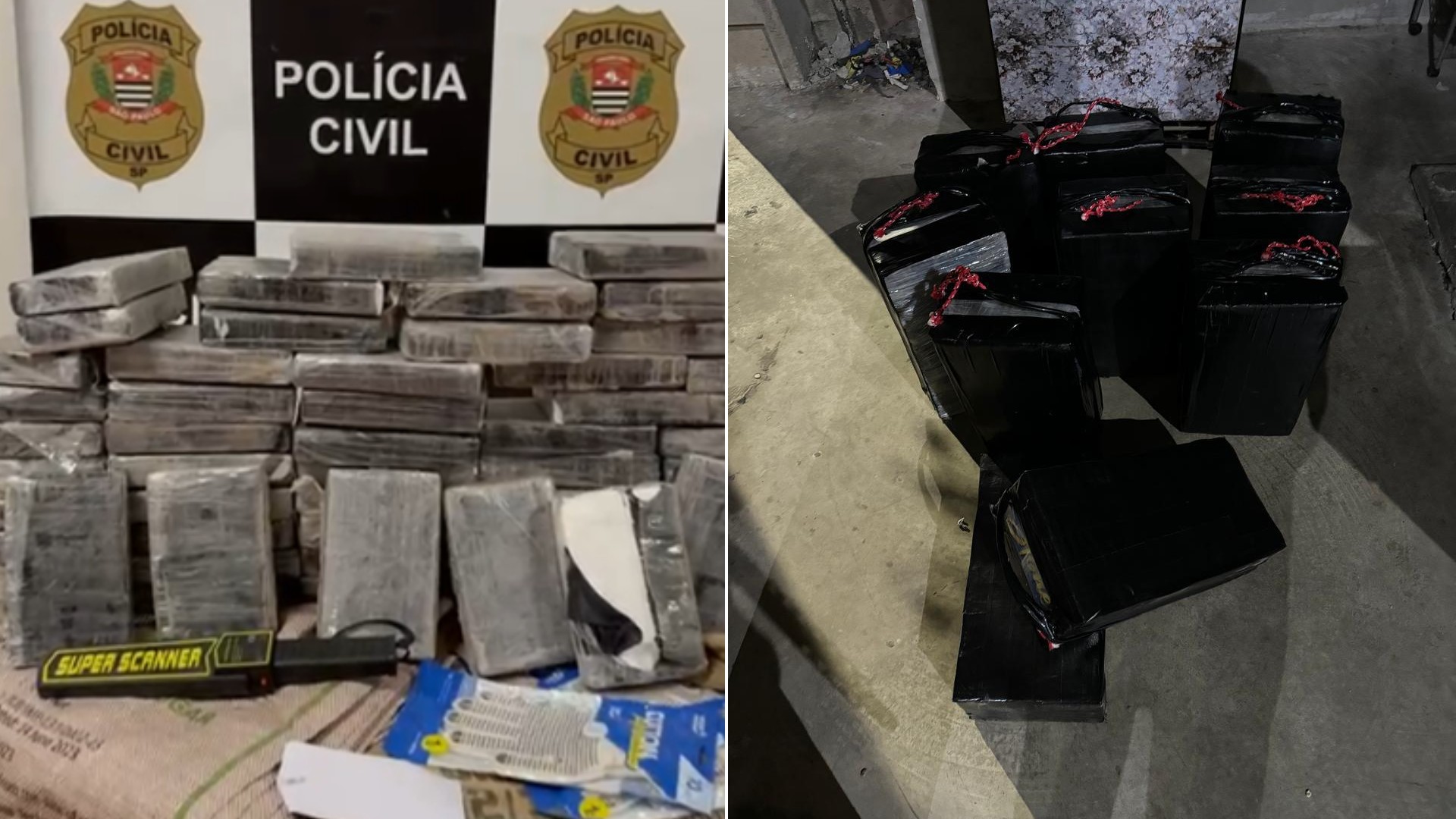 Polícia Civil apreende mais de 100 kg de cocaína em galpão e desarticula rota de tráfico entre capital e o litoral de SP; VÍDEO