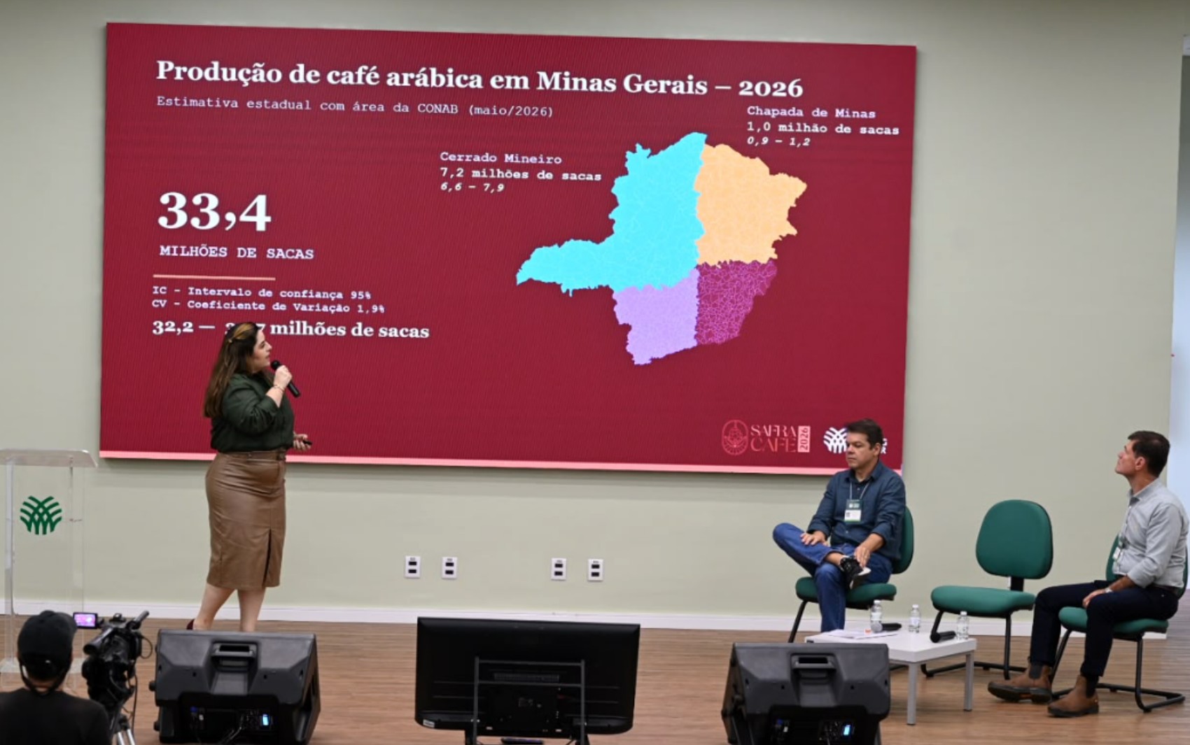 Pesquisa inédita estima safra de 33,4 milhões de sacas de café arábica em Minas Gerais