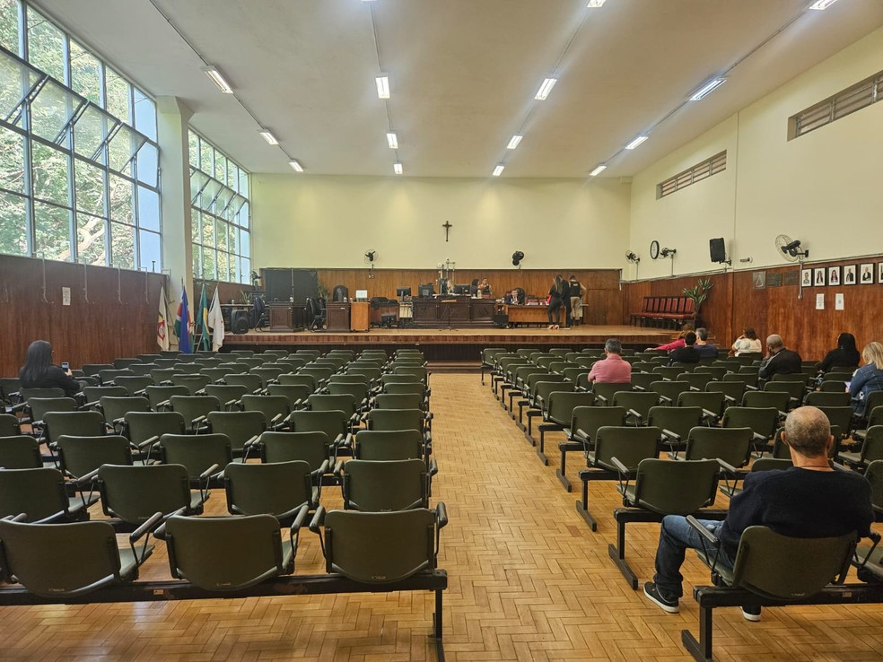 Julgamento do PM reformado Vanderson da Silva Chaves foi realizado em Juiz de Fora — Foto: Larissa Zimmermann/TV Integração