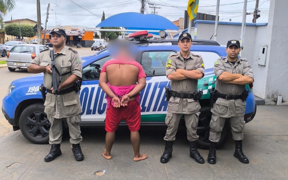 Suspeito de sequestrar e roubar motorista de app, em Goiás — Foto: Divulgação/Polícia Militar de Goiás