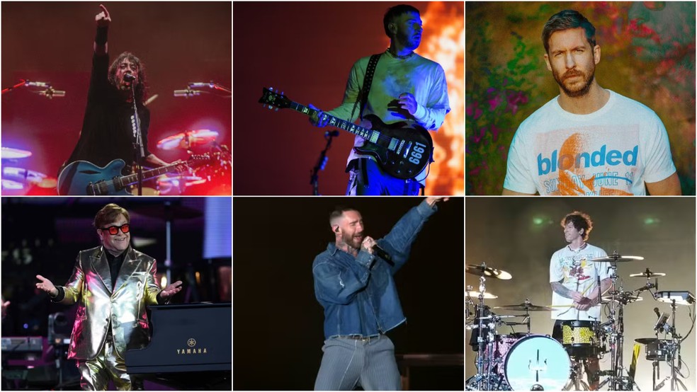 Foo Fighters, Avenged Sevenfold, Calvin Harris, Elton John, Maroon 5 e Twenty One Pilots - atrações do Rock in Rio 2026 — Foto: g1
