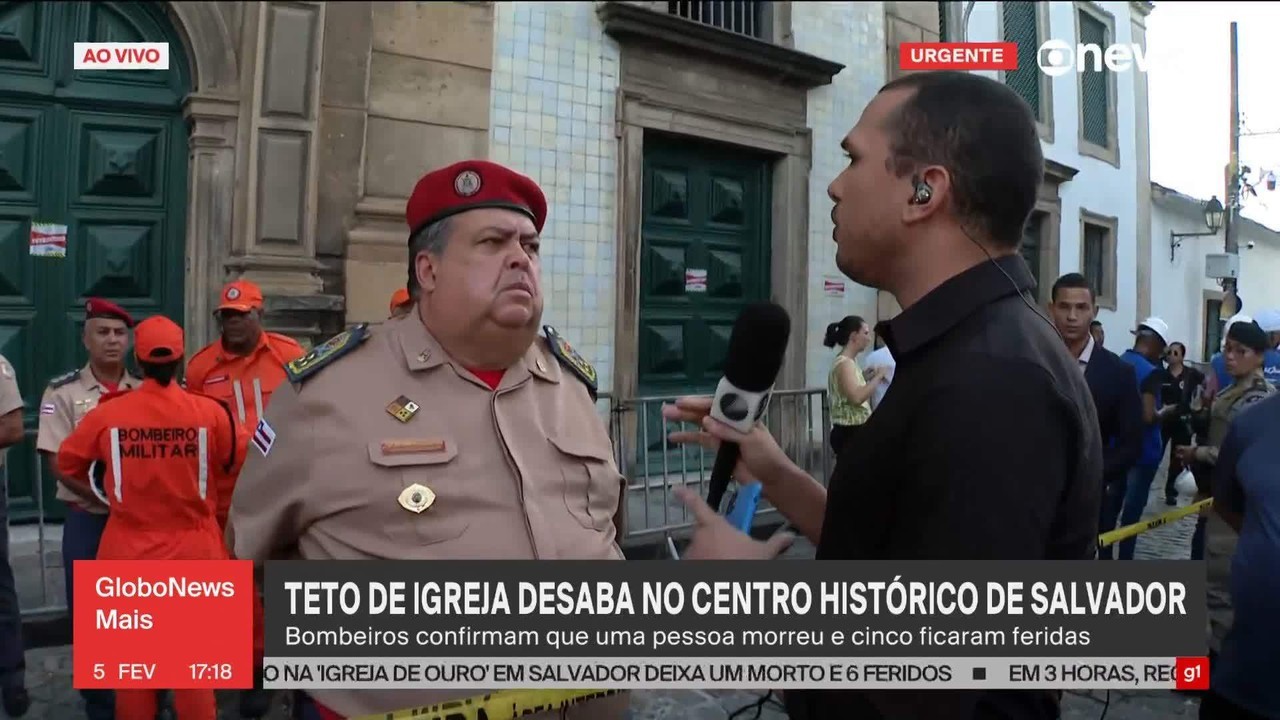 Lula manifesta solidariedade à família da turista que morreu após teto de igreja histórica desabar em Salvador