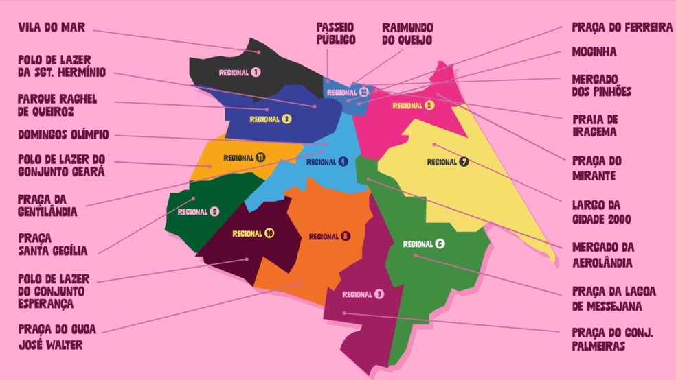 Festas de pré-carnaval e Carnaval de Fortaleza ocorrerão em 20 polos — Foto: Reprodução