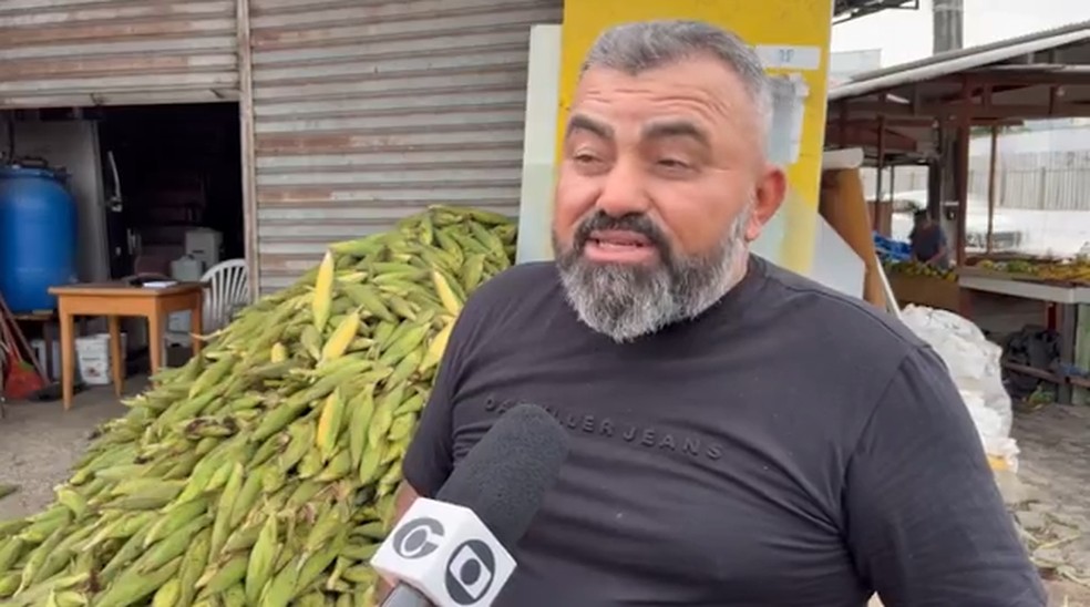 Luizinho, vendedor de milho, Mercado da Produção, Maceió — Foto: Reprodução/ TV Gazeta