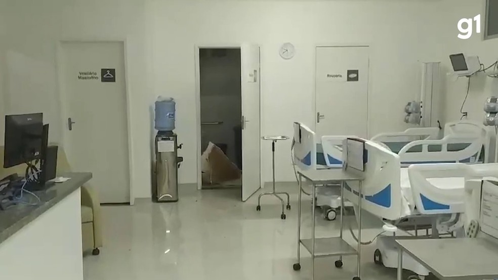 Hospital Universitrio de Campina Grande ficou inundado aps fortes chuvas  Foto: Reproduo