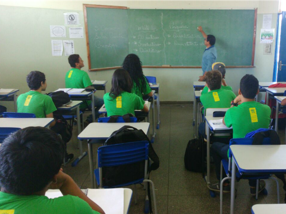 Sala de aula em escola estadual, em Campo Grande — Foto: Graziela Rezende/ G1 MS