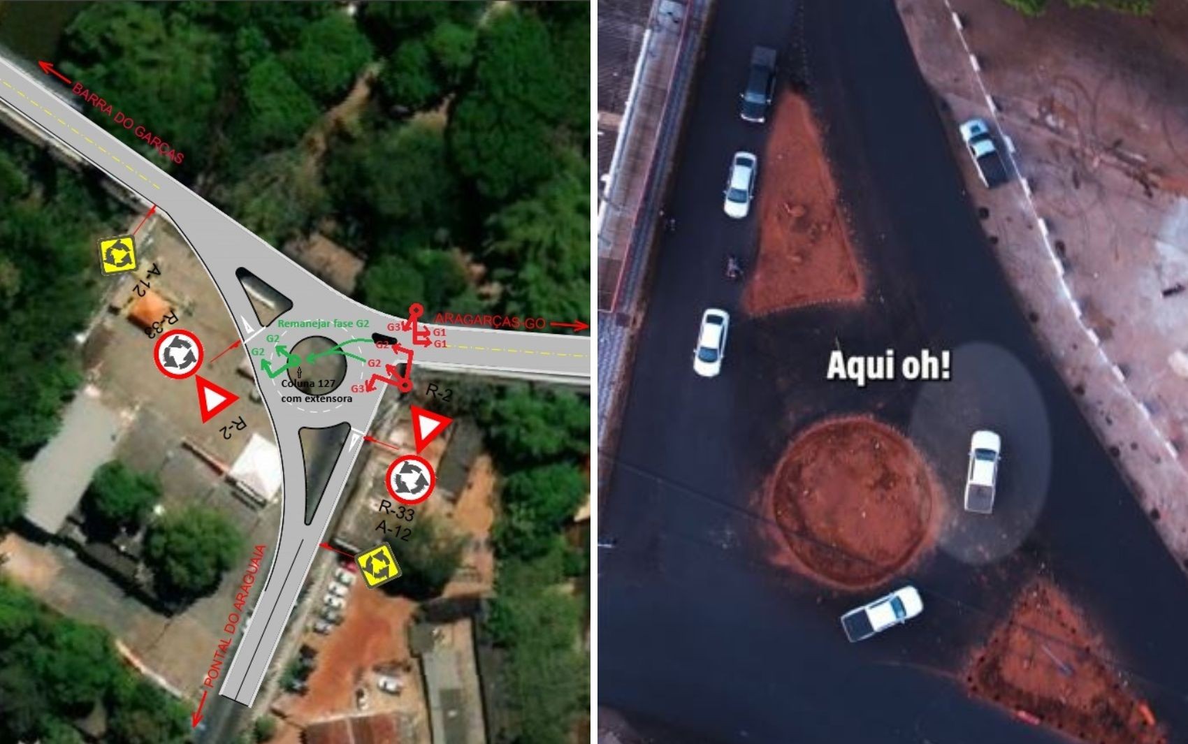 Rotatória em pista que liga três cidades de GO e MT divide opiniões na web