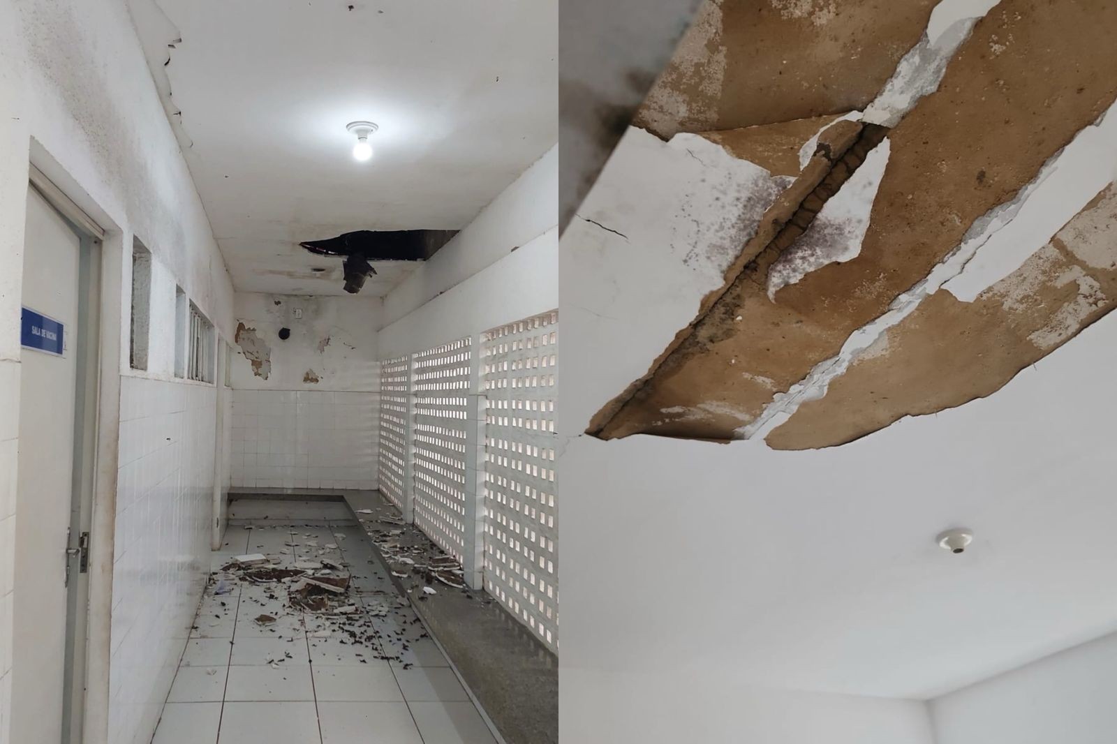 Três pacientes ficam feridos após parte de forro de UBS cair em Teresina; Coren fiscalizava local