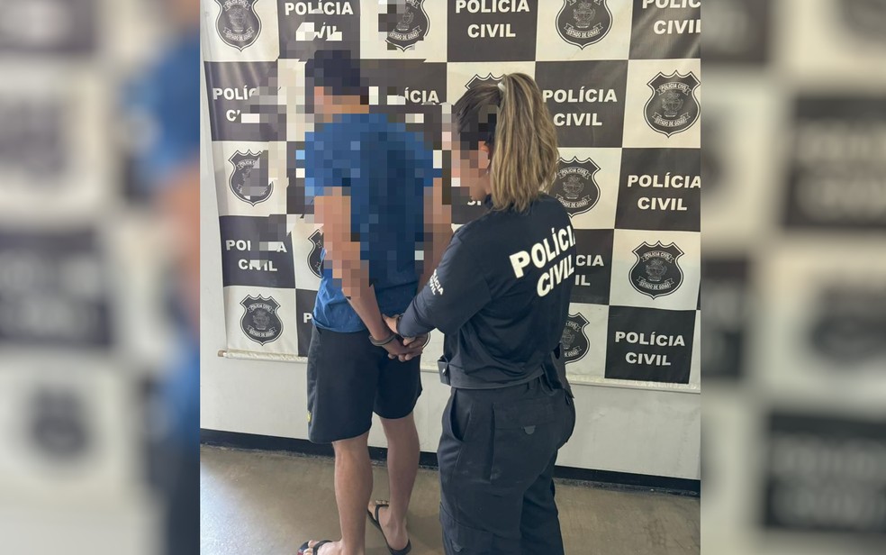 Homem é preso suspeito de estuprar a enteada de 10 anos, em Corumbá de Goiás, Goiás — Foto: Divulgação/Polícia Civil