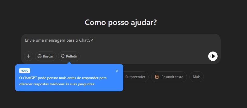 ChatGPT libera recurso que mostra linha de raciocínio da IA para criar resposta