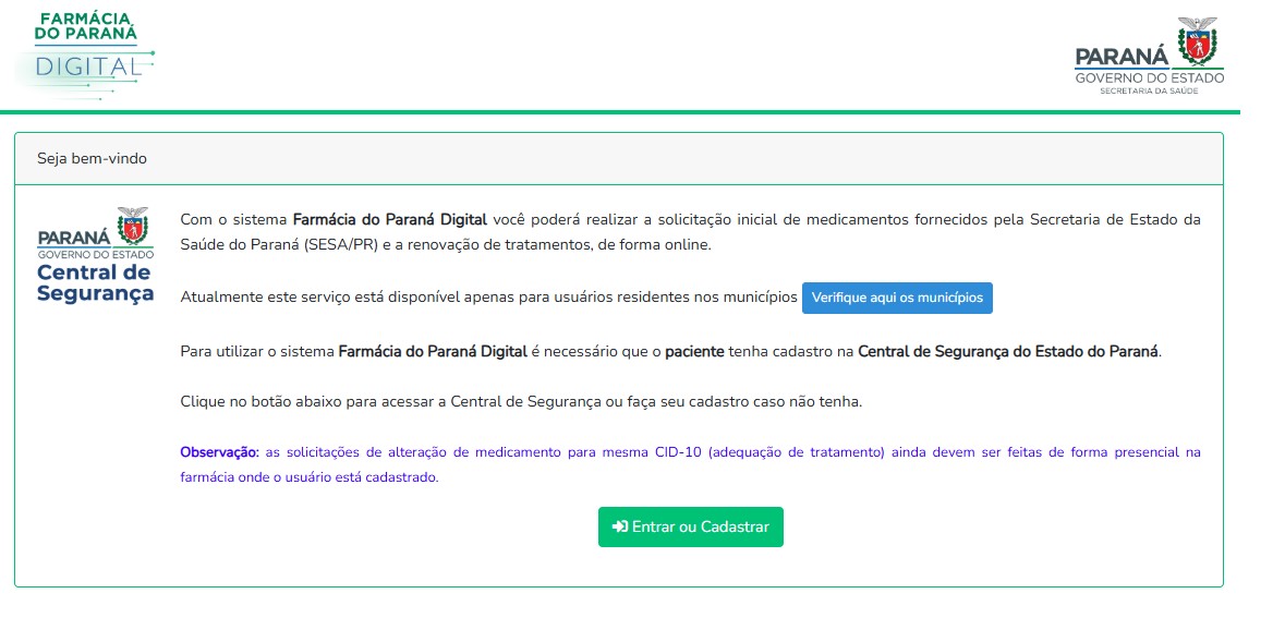 Medicamentos para mais de 90 doenças podem ser solicitados remotamente em 43 cidades do Paraná; veja quais e como fazer