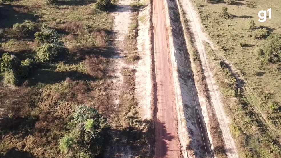 Obra é paralisada no Pantanal. — Foto: TV Morena
