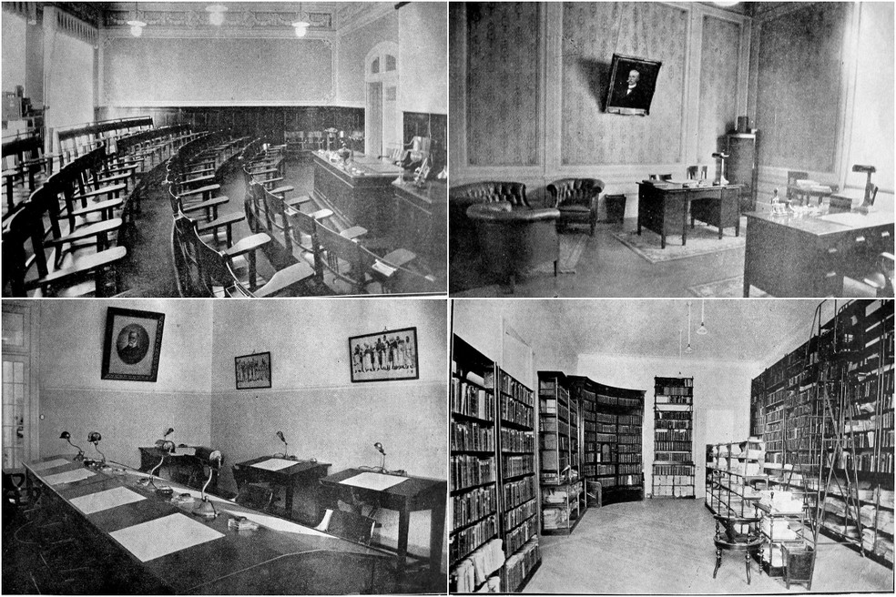 Antiga sede da Sociedade de Medicina e Cirurgia de São Paulo tinha auditório, biblioteca e salas de estudos — Foto: Reprodução/Antigos Membros da Centenária Academia de Medicina de São Paulo
