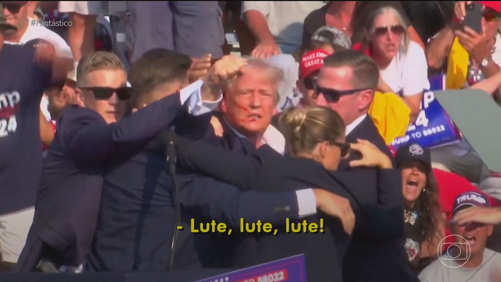 FOTOS atentado contra Trump — Foto: Reprodução/TV Globo