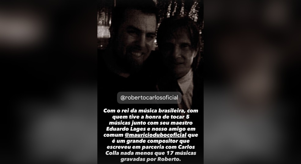 Daniel Batera tocou com a banda de Roberto Carlos — Foto: Arquivo pessoal