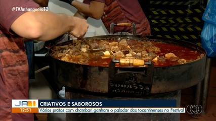 Vários pratos com chambari ganham os tocantinenses durante festival, em Porto Nacional