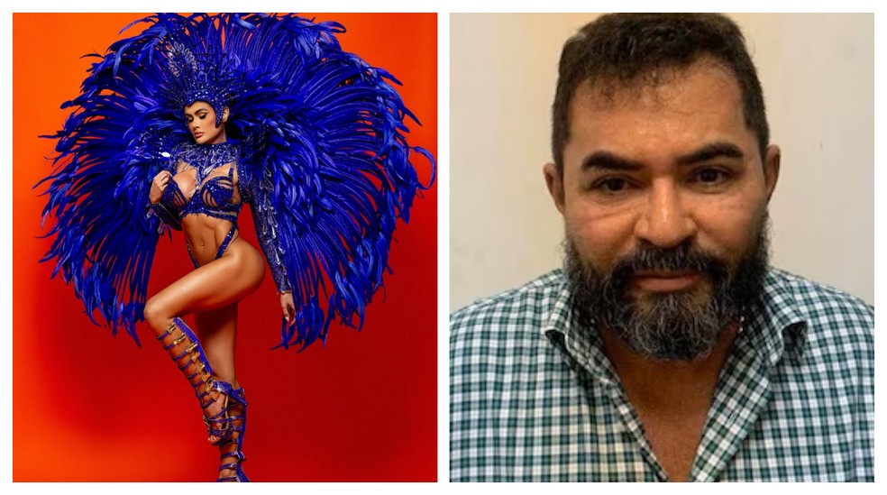 Natacha Horana Silva – musa da escola de samba Gaviões da Fiel – e o ex-namorado Valdeci Alves dos Santos. — Foto: Montagem/g1/Reprodução/Redes Sociais