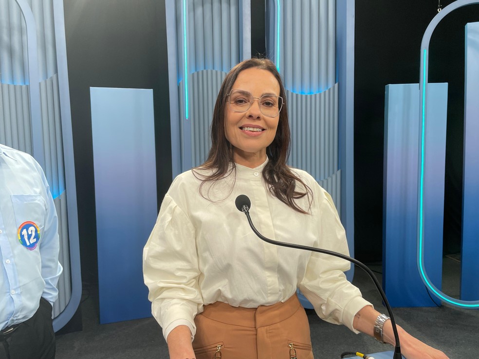 Juliana Brizola (PDT) no debate da RBS TV — Foto: Gustavo Chagas/g1