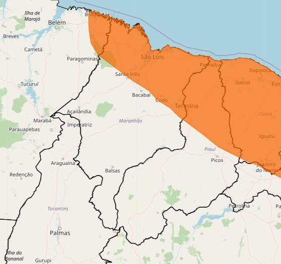 Região Norte do MA tem alerta de perigo para fortes chuvas até quinta (6)