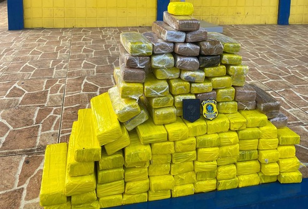 PRF apreende 49 kg de maconha na BR 101, em Alagoinhas — Foto: Divulgação/PRF