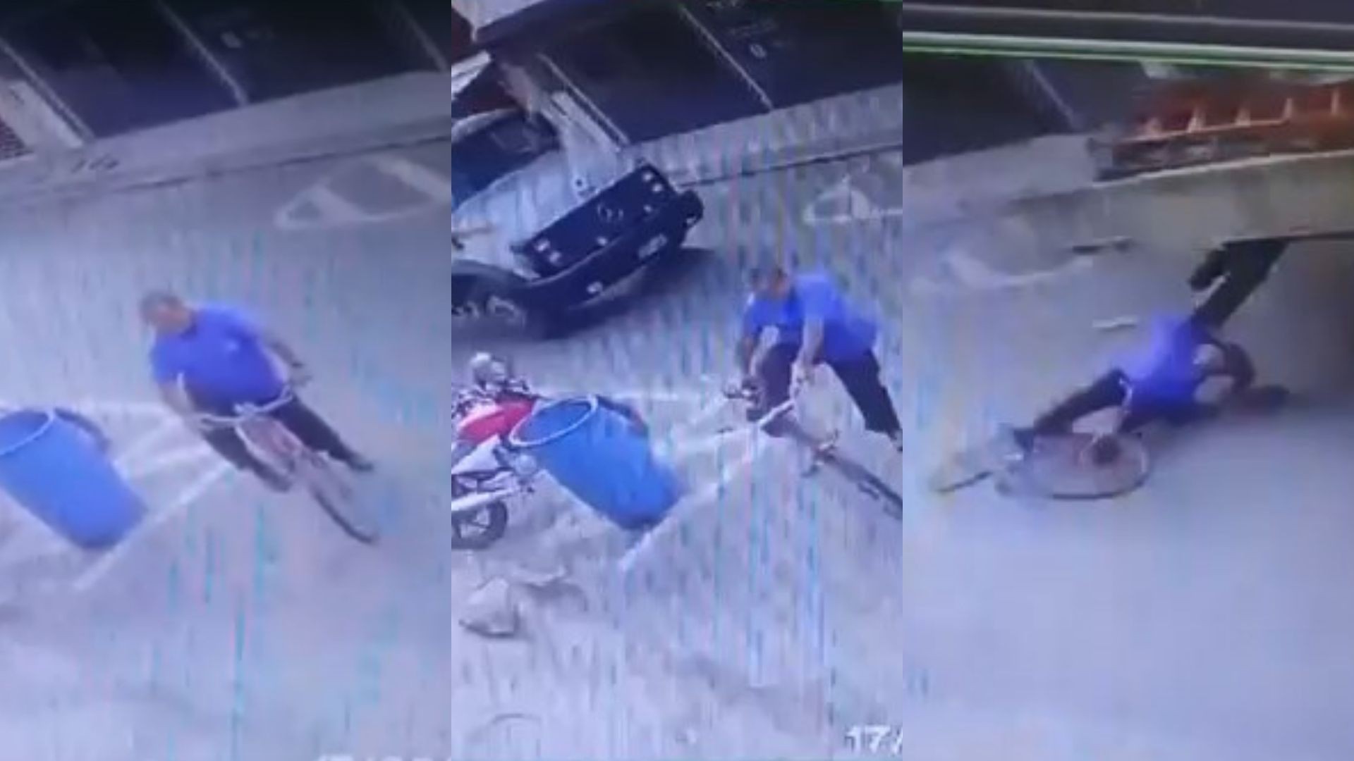 Homem tem pescoço cortado e morre após cair de bicicleta e ser atingido por para-choque de caminhão no ES; veja VÍDEO