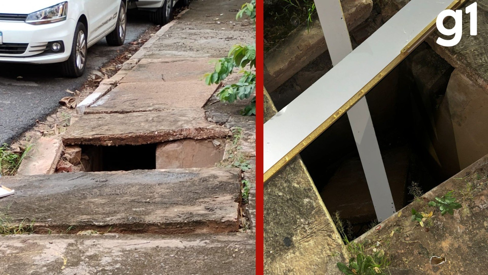 VÍDEO: jovem despenca em bueiro após tampa de concreto ceder em Cuiabá 