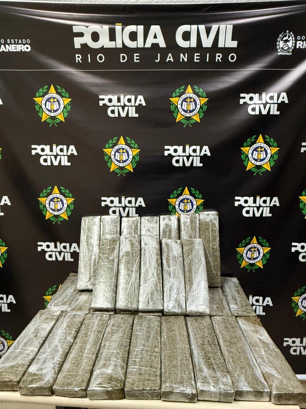 Polcia encontra 37 tabletes de maconha em nibus de turismo que chegou  Rodoviria do Rio — Foto: Reproduo