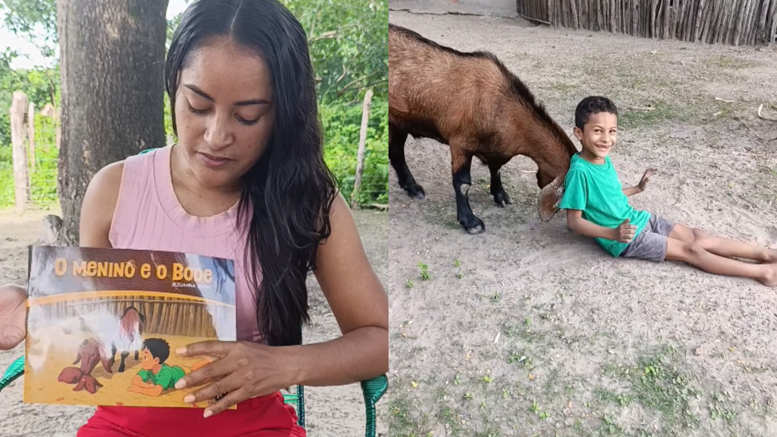 Amizade entre menino de 7 anos e bode de estimação ganha livro escrito por irmã no PI