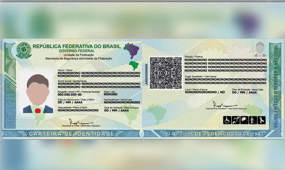 Carteira de Identidade Nacional — Foto: Divulgação / Governo Federal