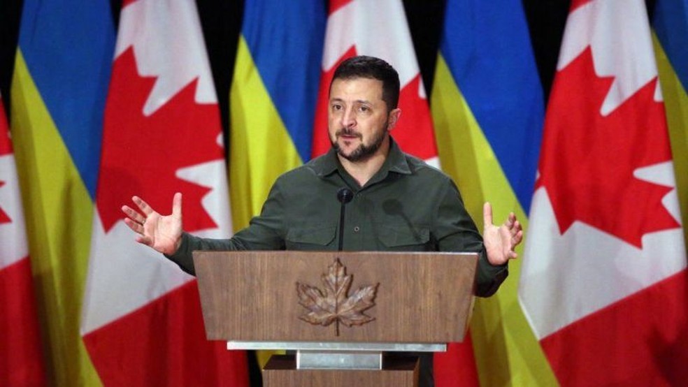 O presidente ucraniano tem feito mais negociações do que campanha de guerra — Foto: GETTY IMAGES via BBC