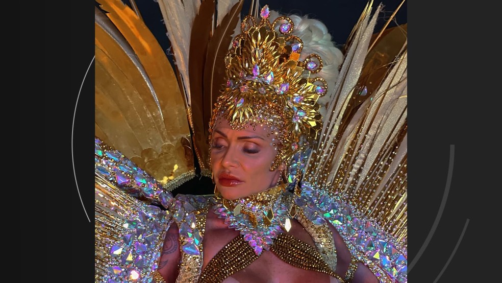 Aline Bianca morreu após desfilar na Independente de Boa Vista, no Carnaval de Vitória, no Espírito Santo — Foto: Reprodução
