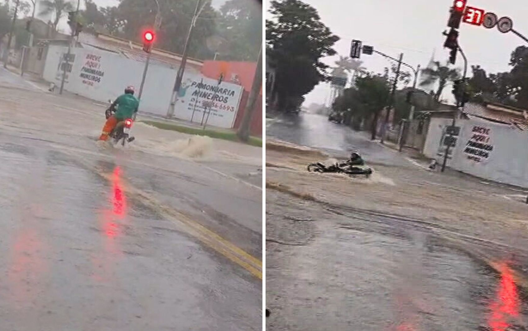 Corpo de motociclista que desapareceu após ser arrastado por enxurrada é encontrado, diz bombeiro 