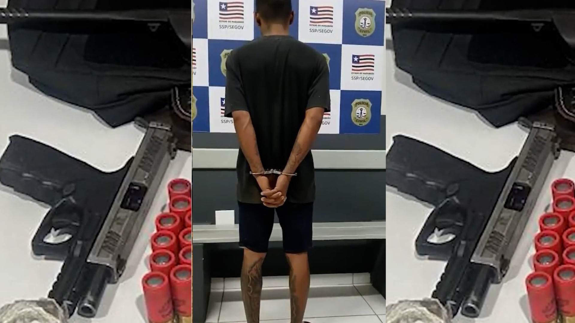 Dois suspeitos de tráfico são presos em investigação que apreendeu armas e munições no MA