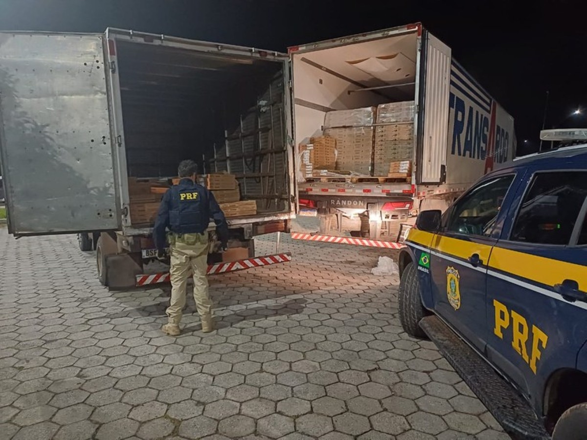 Carga de laticínios furtada é recuperada em pátio às margens da BR-381, em Oliveira