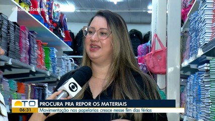 Movimentação nas papelarias cresce no fim das férias escolares