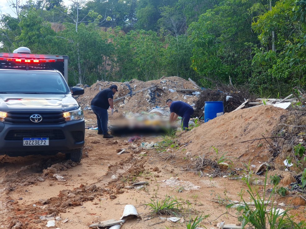 Local onde o genro tentou esconder o corpo da sogra, em Manaus — Foto: Divulgação