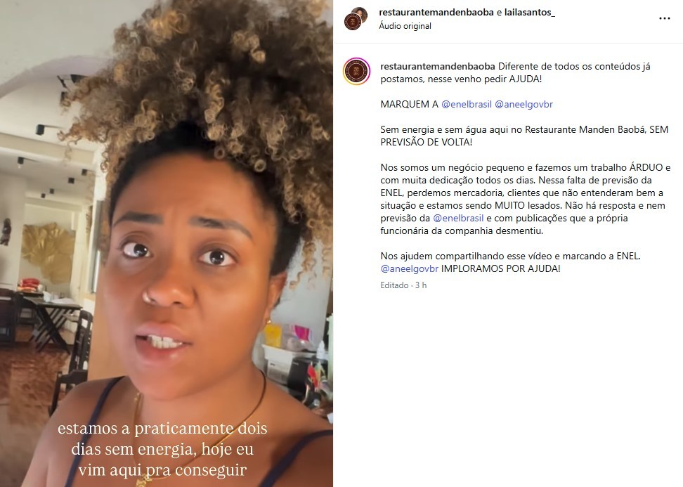 Sócia de restaurante africano faz apelo após perder mercadorias e ficar sem energia na Zona Sul de SP por dois dias: ‘Estou exausta’