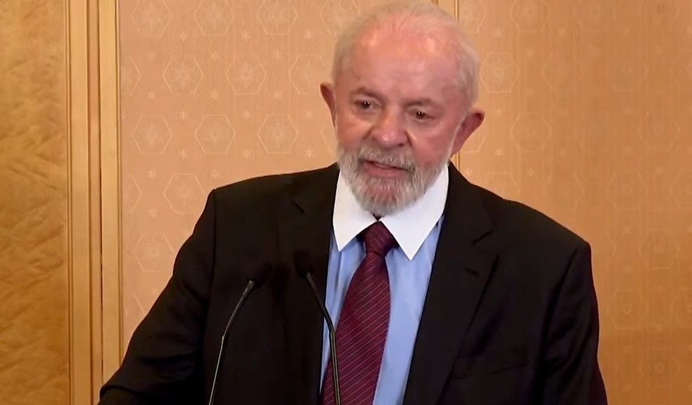 Lula em discurso em seu último dia no Japão — Foto: Reprodução/Youtube