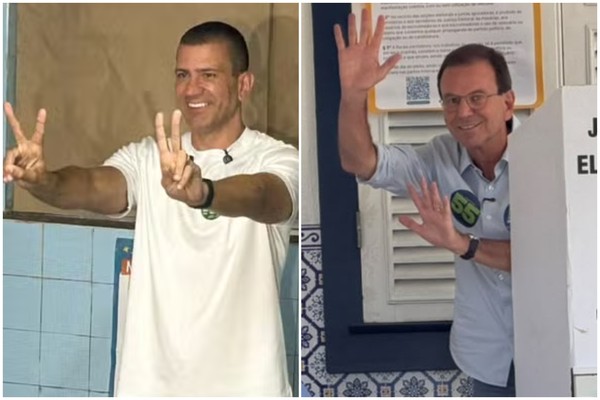 Douglas Ruas e Eduardo Paes — Foto: Leandro Oliveira / TV Globo e Bruno Grubertt / TV Globo