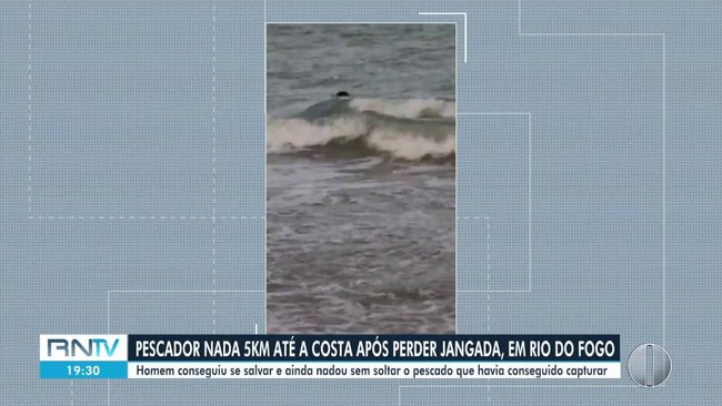 Pescador nada 5 km at a costa aps perder jangada, no litoral do RN