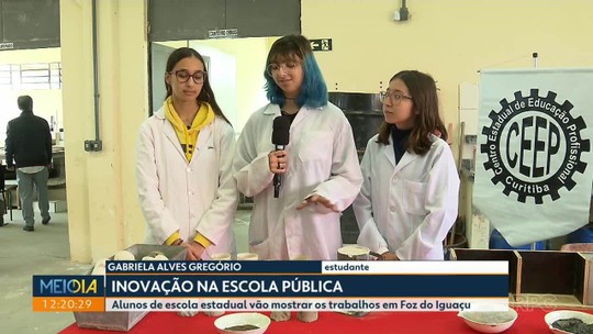 Alunos de escola estadual de Curitiba mostram trabalhos em Foz do Iguaçu - Programa: Meio Dia Paraná - Curitiba 