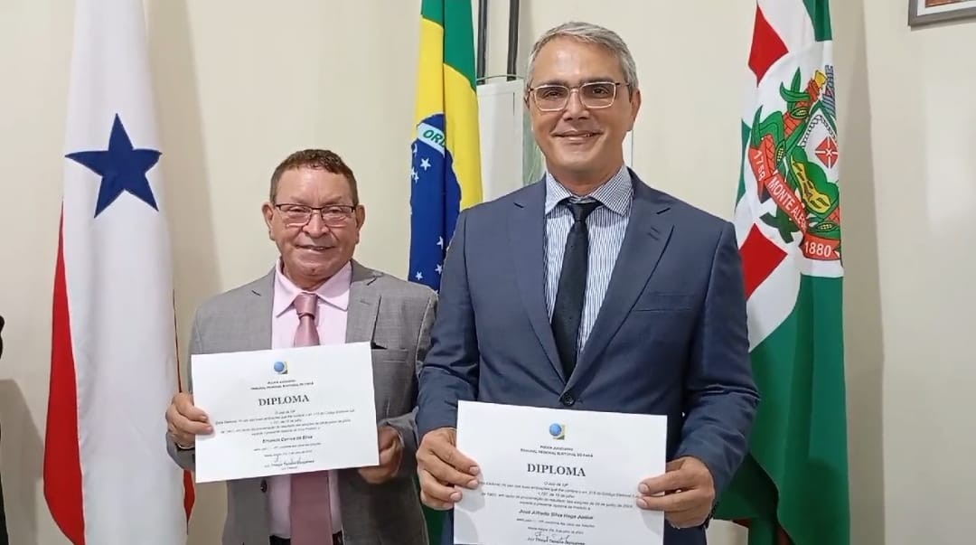 Júnior Hage é diplomado prefeito de Monte Alegre; posse está marcada para sexta-feira, 5