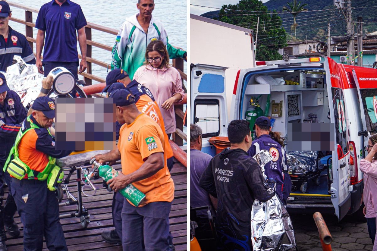 Homem morre após embarcação de pesca naufragar durante vendaval em São Sebastião