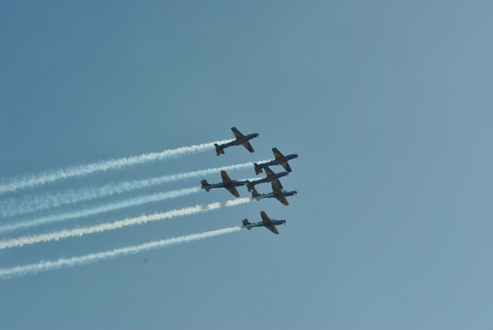 Esquadrilha da Fumaça realiza apresentação em Presidente Epitácio (SP) — Foto: Orinho/Assistente de Imprensa/AI Presidente Epitácio