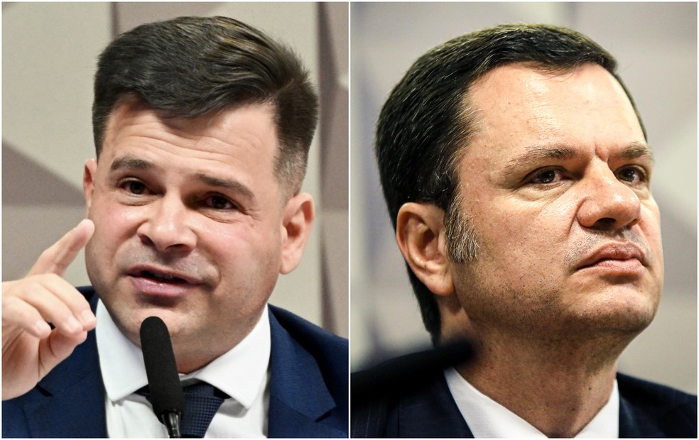 Silvinei Vasques (à esquerda) e Anderson Torres (à direita) — Foto: Evaristo SA-AFP e WALLACE MARTINS - FUTURA PRESS - FUTURA PRESS - ESTADÃO CONTEÚDO