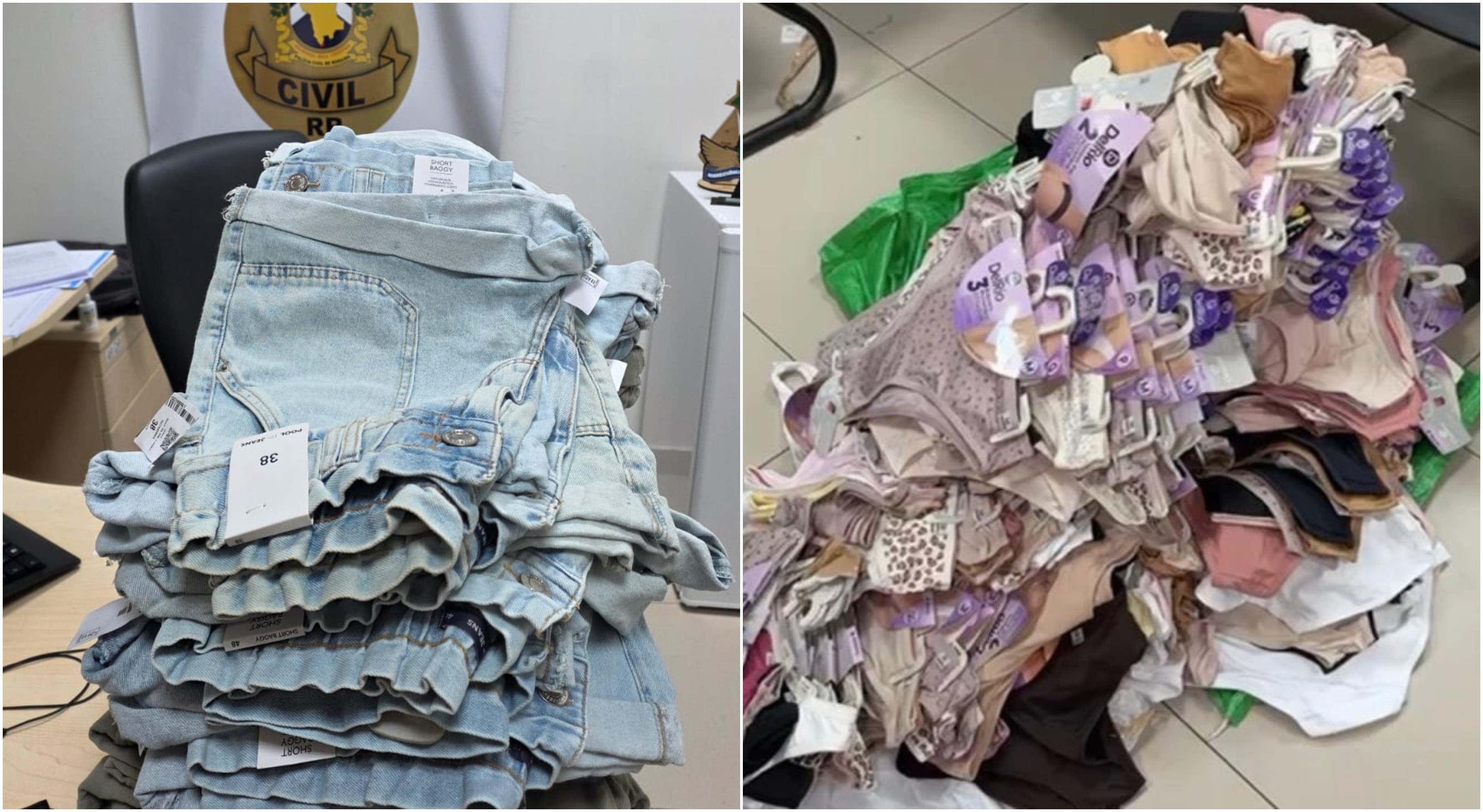 Mulheres são presas suspeitas de furtar cerca de 400 peças de roupas em shopping de Boa Vista